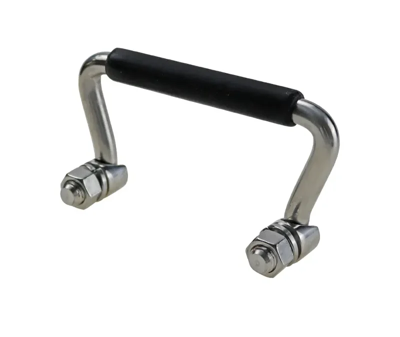 Asa plegable de acero inoxidable con empuñadura de goma para chasis y cajas de transporte