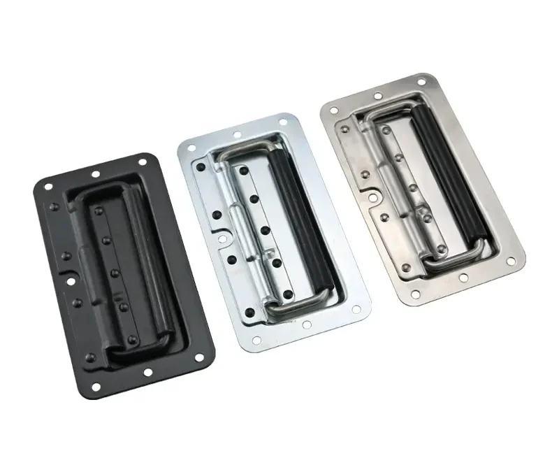 Asa empotrada con muelle retorno para flight cases y audio