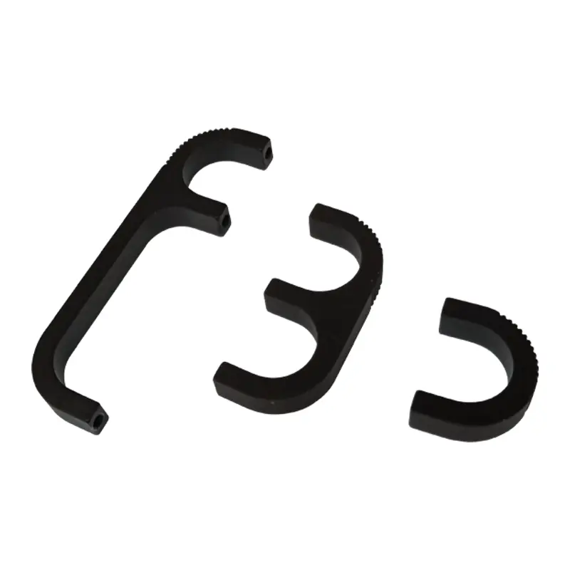 Asas curvas de aluminio negro con ranuras