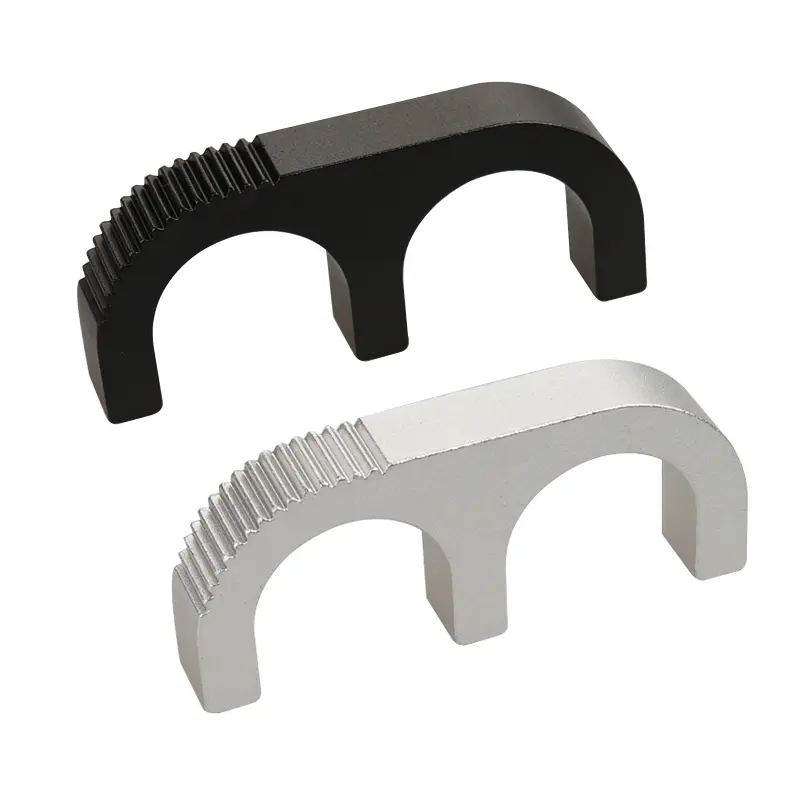 Asas de aluminio con acabado negro y plateado