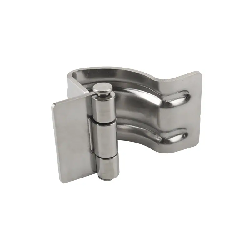 Bisagra de brazo curvo inox. 304 abierta