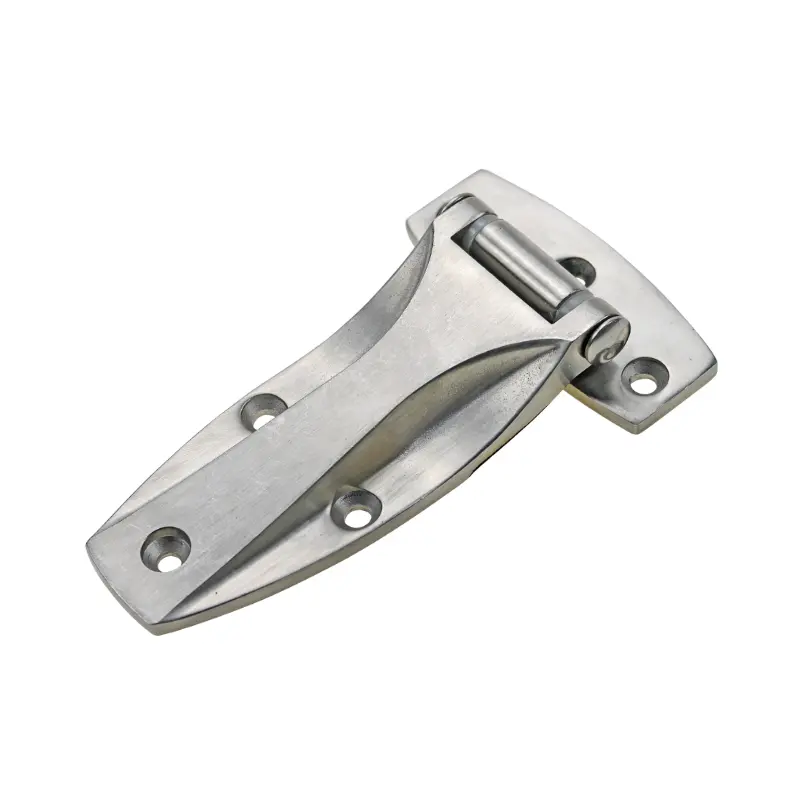 Bisagra de perfil aerodinámico en acero inox. espejo