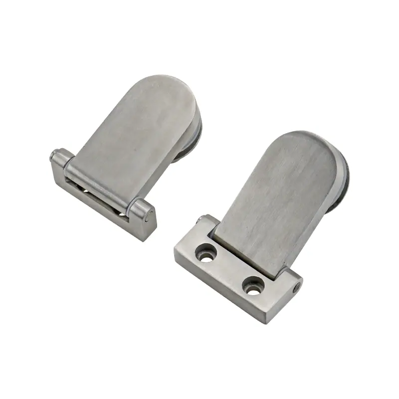 Bisagra para vidrio inox. 304 cepillada con y sin agujeros