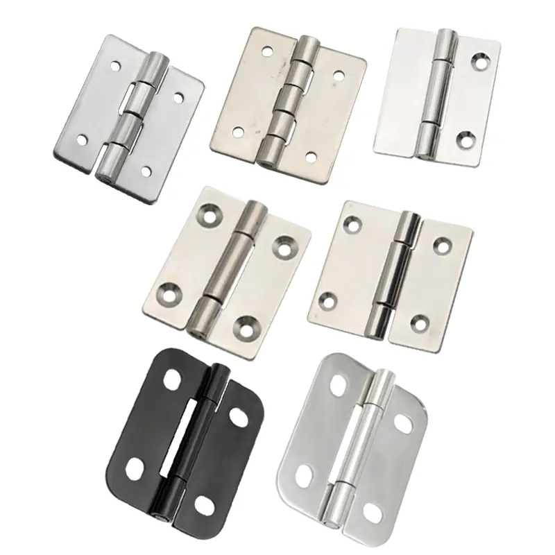 Bisagra plana de 4 agujeros en acero inox. espejo o carbono negro