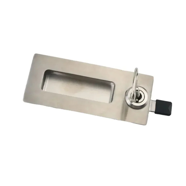 Tirador con cerradura para gabinete eléctrico 145×62 mm