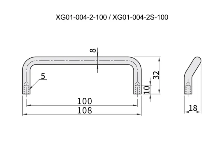 Asa angular con doble curvatura para gabinete industrial — Plano dimensional