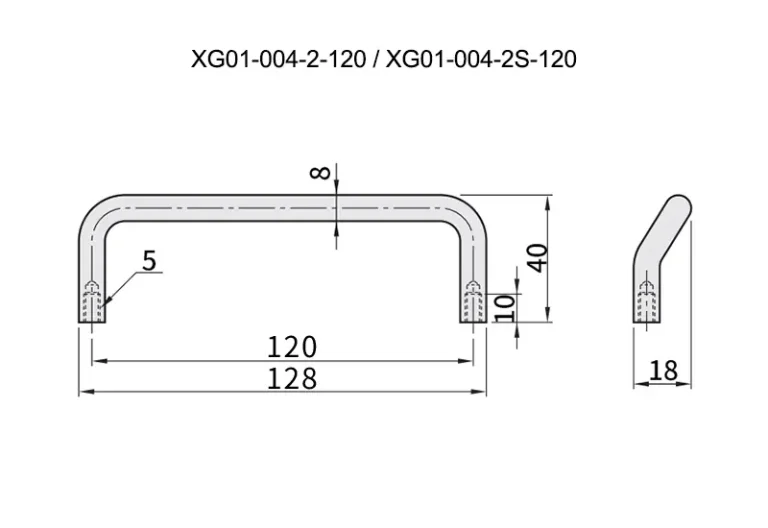 Asa angular con doble curvatura para gabinete industrial — Plano dimensional