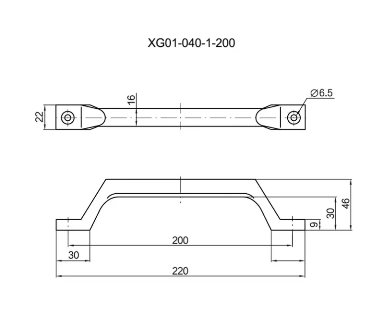 Asa de puente arqueada para servicio pesado — Plano dimensional