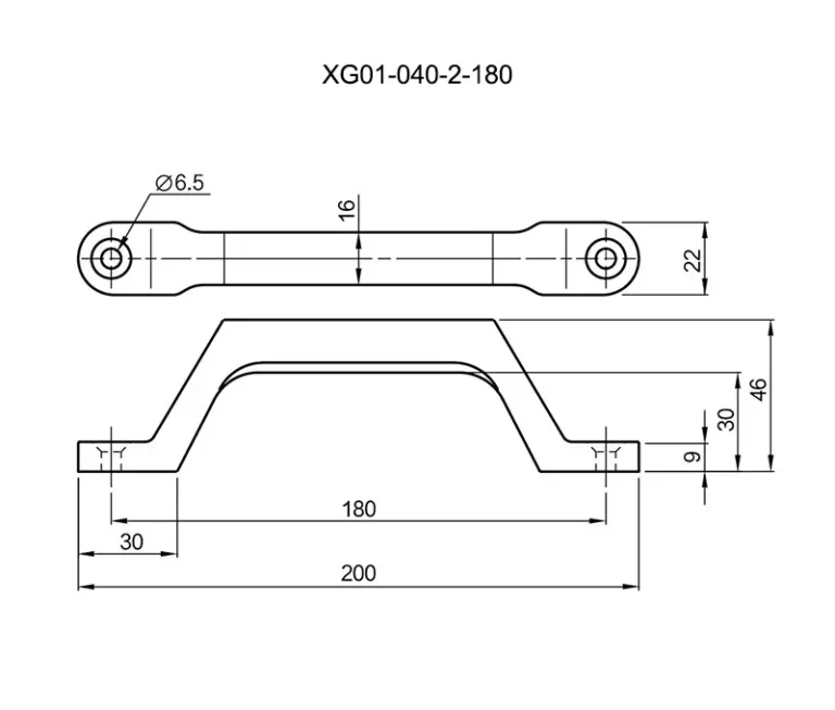 Asa inox. bordes redondeados para maquinaria y equipos ecológicos — Plano dimensional