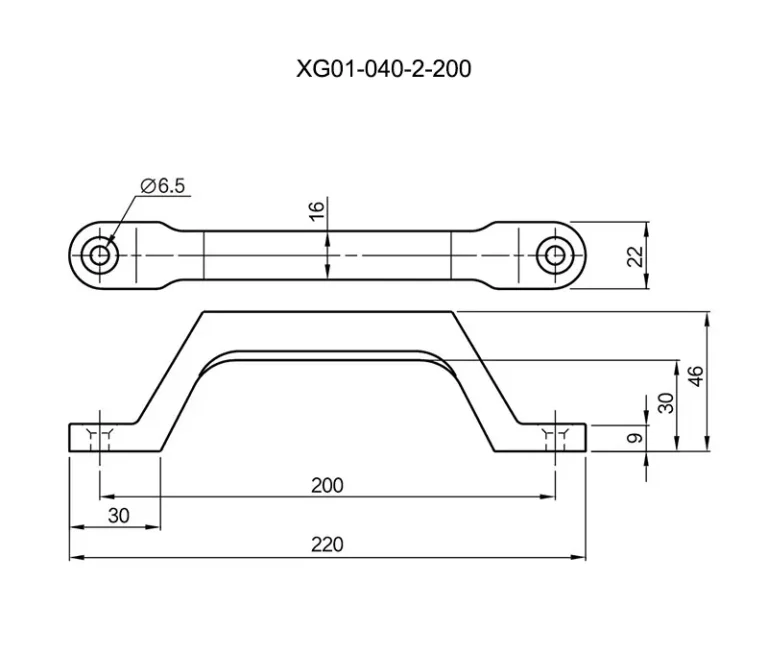 Asa inox. bordes redondeados para maquinaria y equipos ecológicos — Plano dimensional