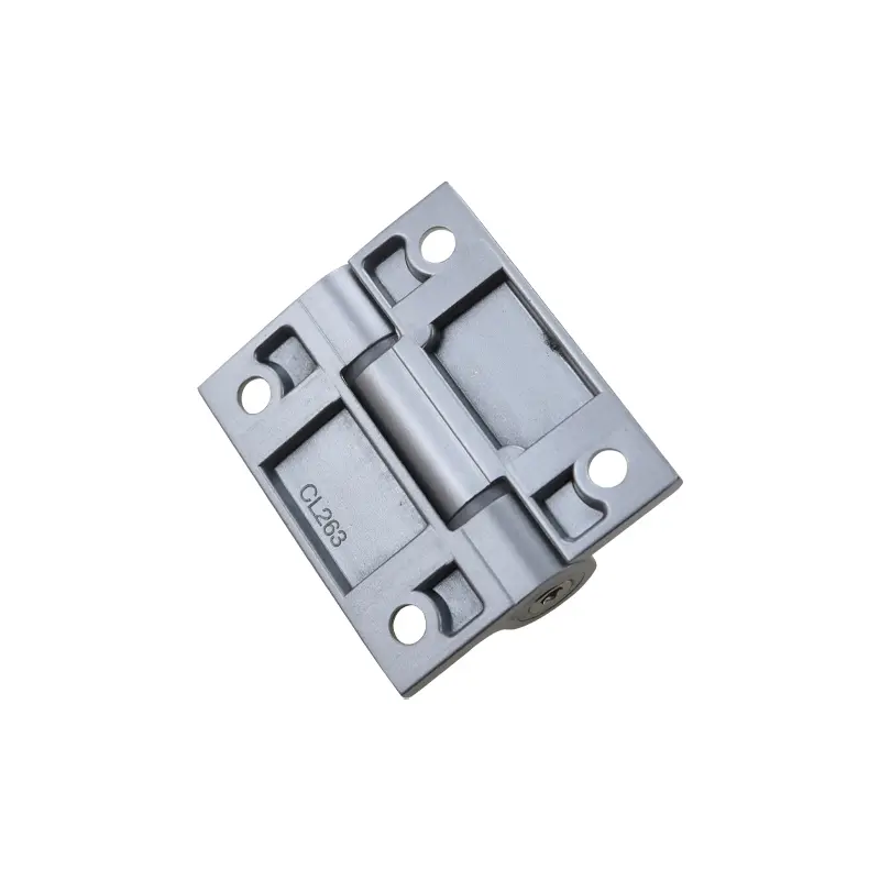Bisagra aleación zinc gris con marca