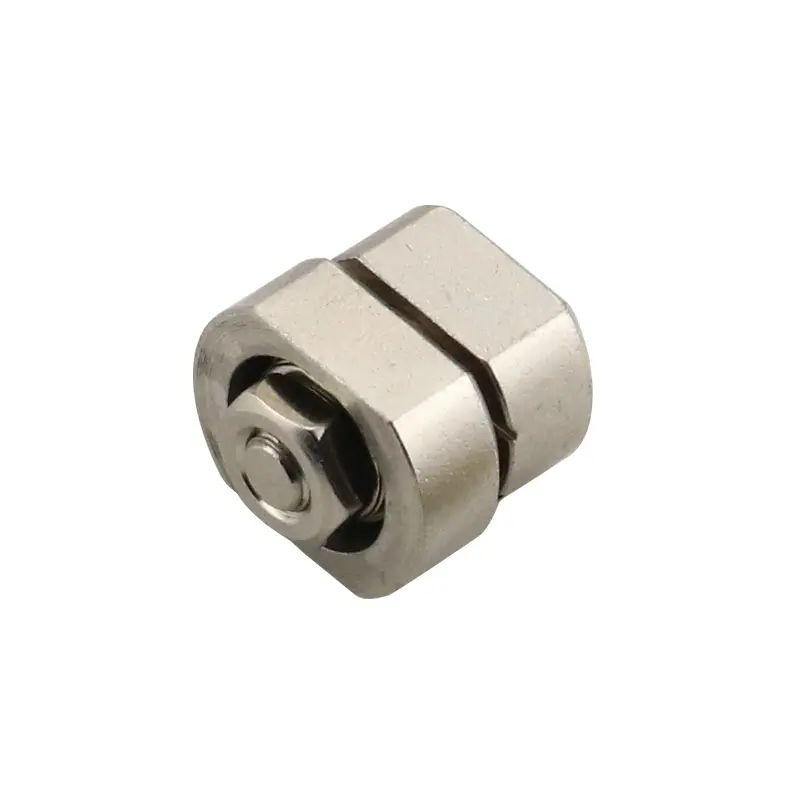 Bisagra de torque niquelada con tuerca y eje