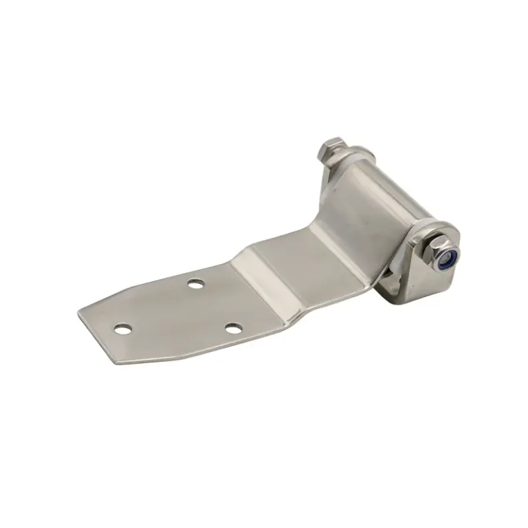 Bisagra T de 3 agujeros para puertas de heladeras 304 con brazo acodado