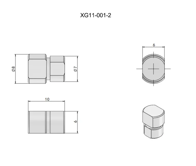Bisagra mini oculta con amortiguación para lámparas y monitores — Plano dimensional
